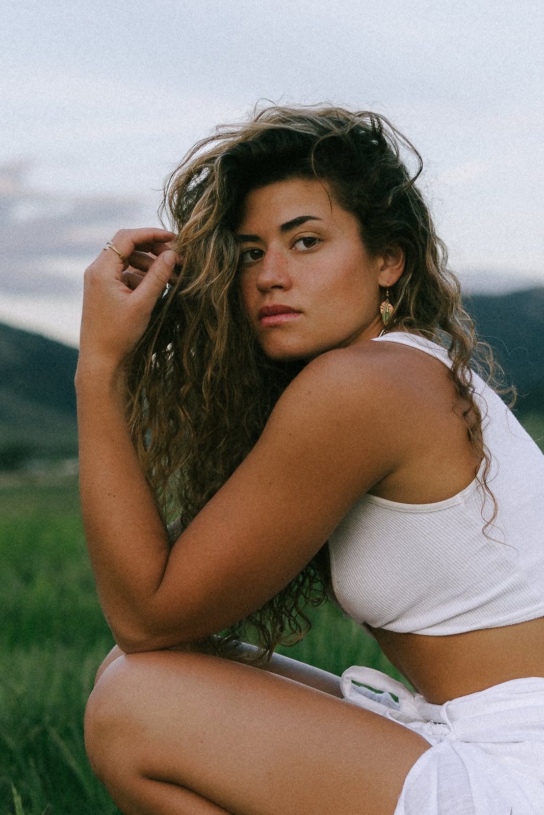 Portrait of Mckayla in a field outside Bozeman